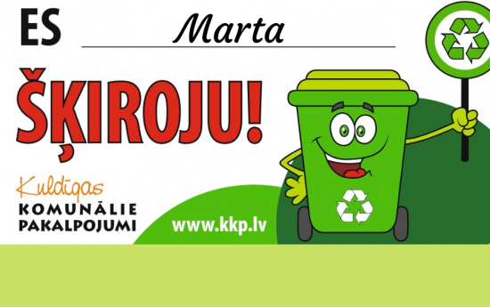 Aprīlī norisināsies izglītojoša kampaņa “Liksim spēkus kopā un atkritumus atsevišķi!”