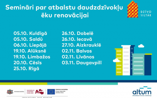 Seminārs par atbalstu daudzdzīvokļu ēku siltināšanai