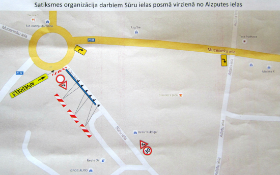 Satiksmes ierobežojumi Sūru ielā