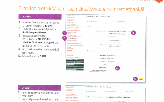 E-rēķina pieteikšana un apmaksa Swedbank internetbankā